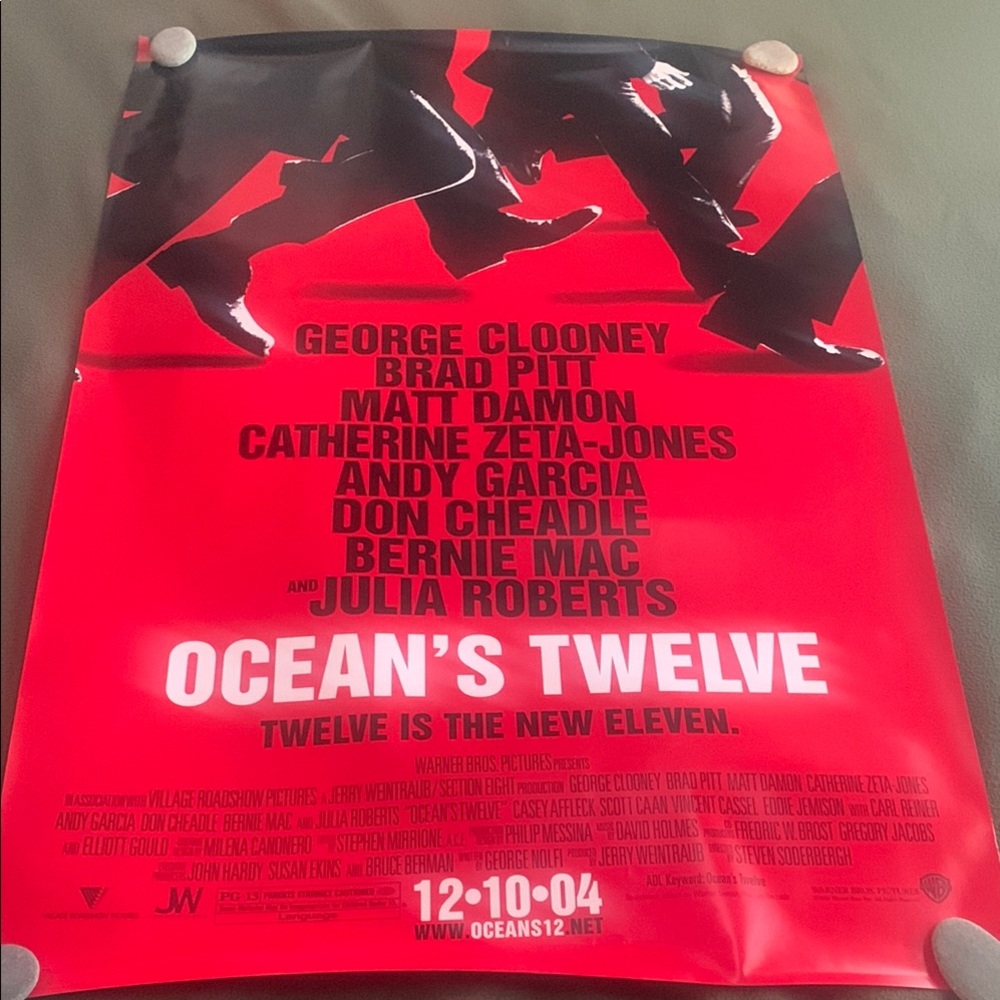 Original Ocean’s Twelve double sided movie poster. Size approximately 27” x 40”